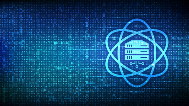 Vector data science icon made with binary code deep learning artificial intelligence binary code background