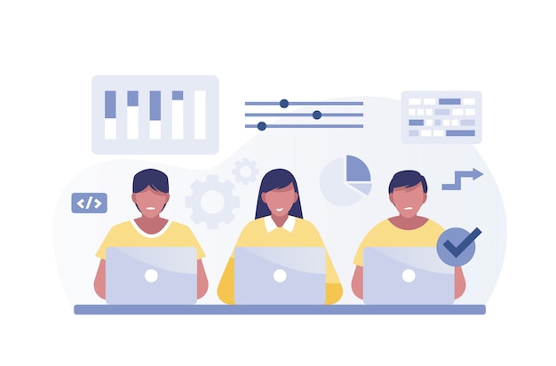 Vector data scientists software engineer statistician programmers