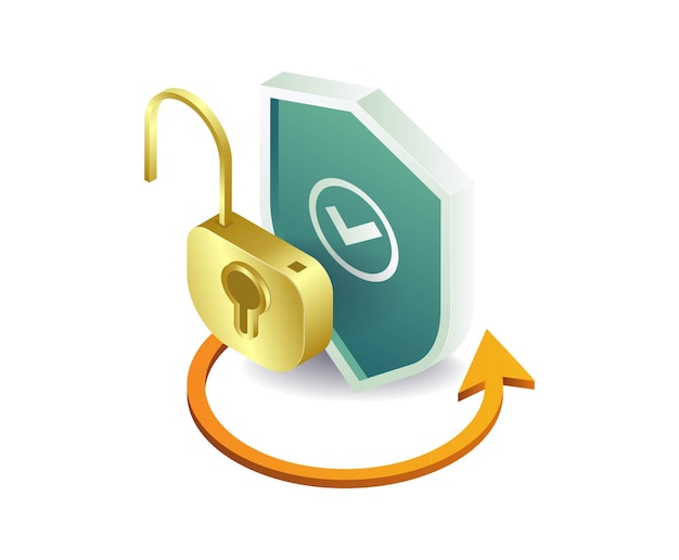 Vector data security symbol technology concept