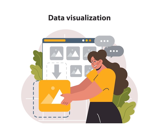 Vector data visualization representation of information using graphics charts and infographics big data