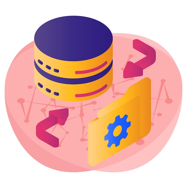 Vector database to filesystem isometric concept distributed cache vector design big data symbol business