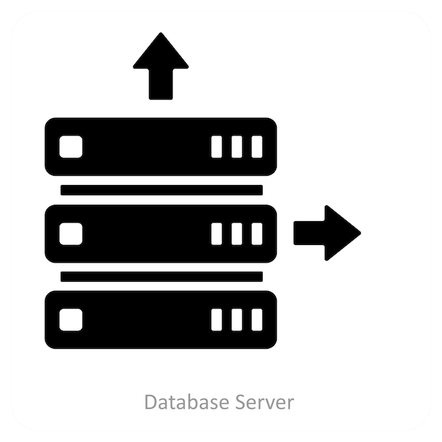 Vector database server and hosting icon concept