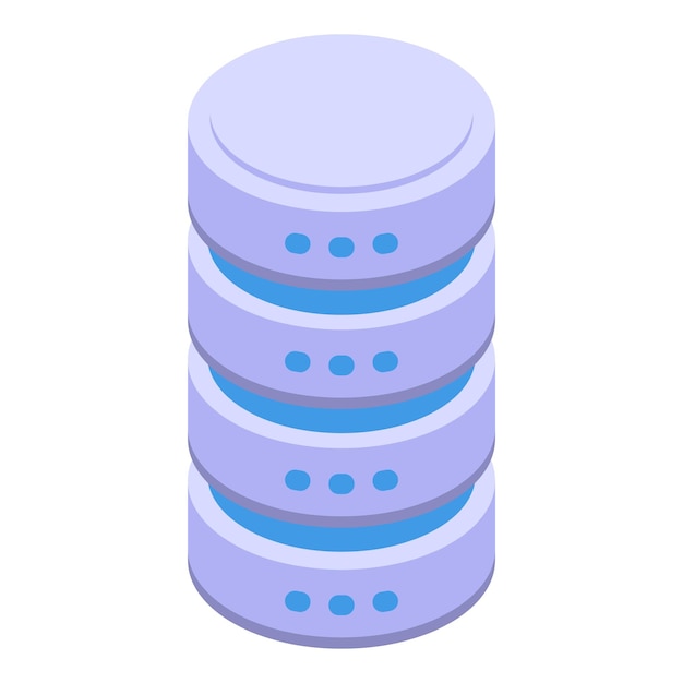 Vector database server icon showing data storage for cloud computing