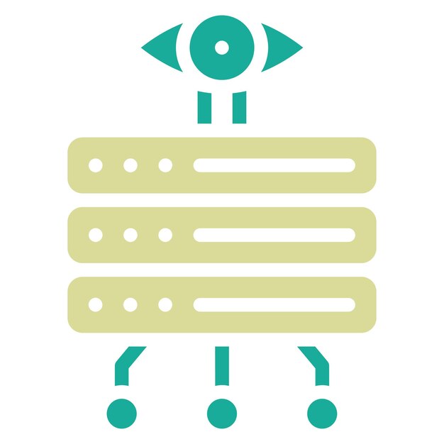 Vector database vision vector icon illustration of web hosting iconset