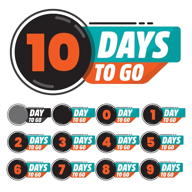 days to go countdown badge set eps 10 free vector