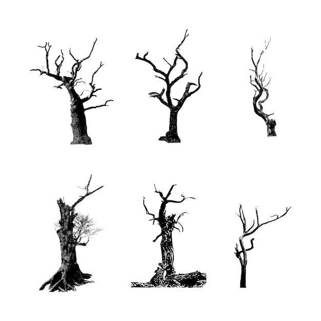 Vector dead tree silhouette