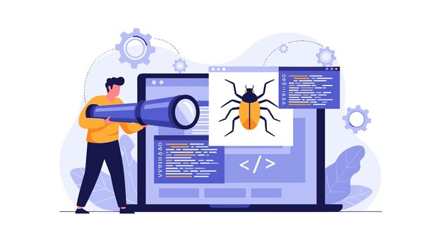 Vector debugging code finding software bugs with a telescope