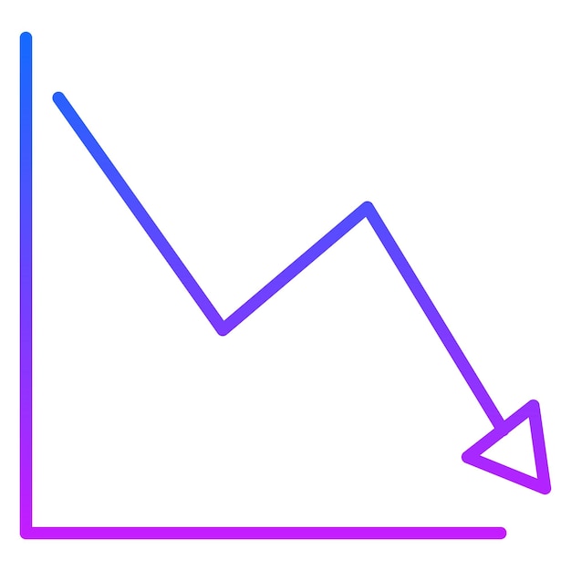 Vector decline graph icon