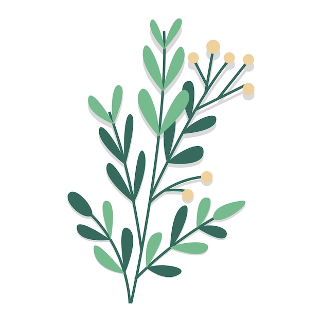Vector decorative hand drawn flat floral illustration