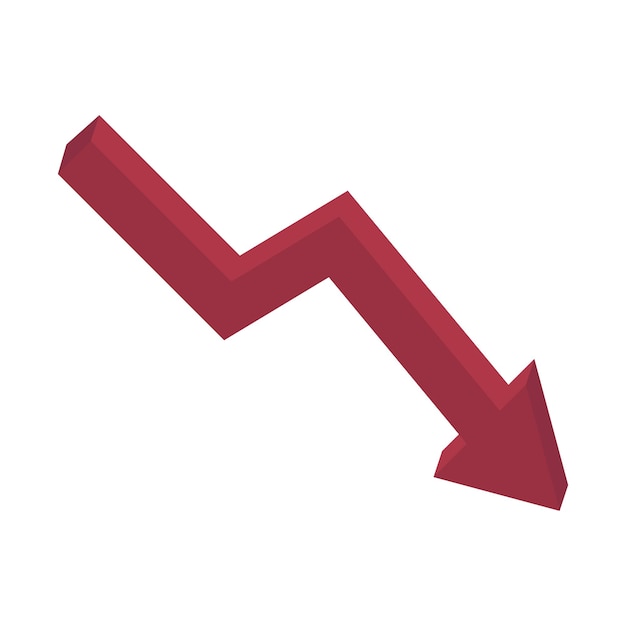 Vector decrease graphs arrow down negative trend