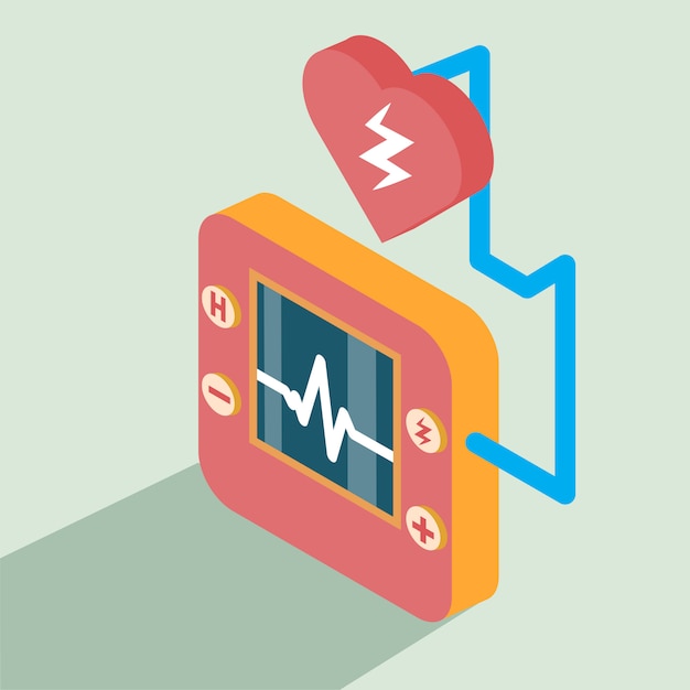 Vector defibrillator isometric