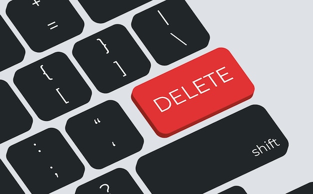 delete button on keyboard keys vector simple style