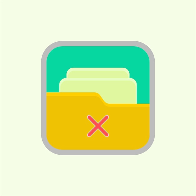 Vector delete folder icon icon related to design elements suitable for web site app user interfaceselement printable etc flat icon style simple vector design editable