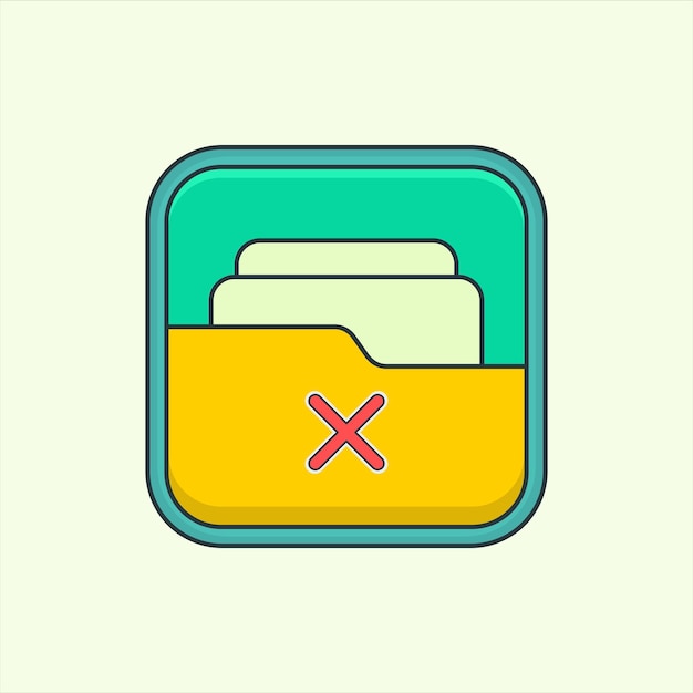Vector delete folder icon icon related to design elements suitable for web site app user interfaceselement printable etc flat icon style simple vector design editable