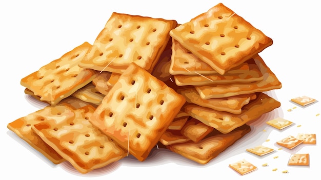 Vector delicious tasty crackers on white background