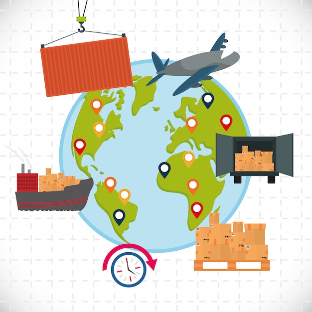 Vector delivery design illustration