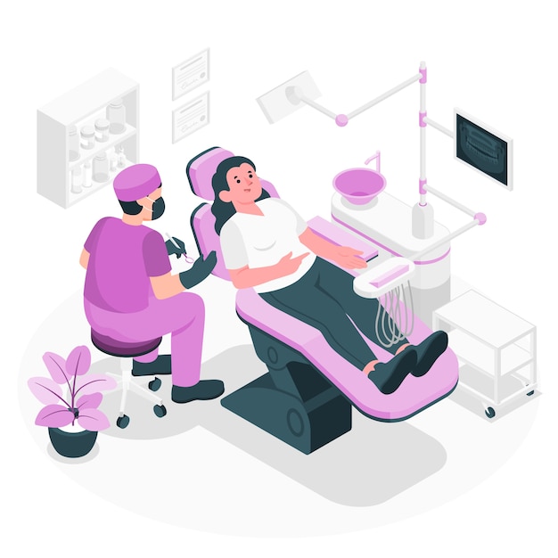 Vector dentist concept illustration