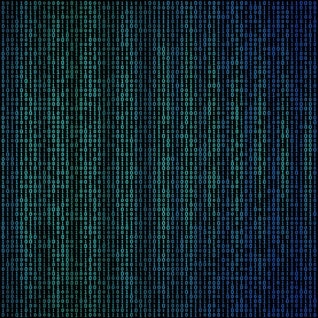 Vector design elements binary computer code halftone pattern dark background vector illustration eps 10 frame with digital data cryptography texture for technology electronic network algorithm