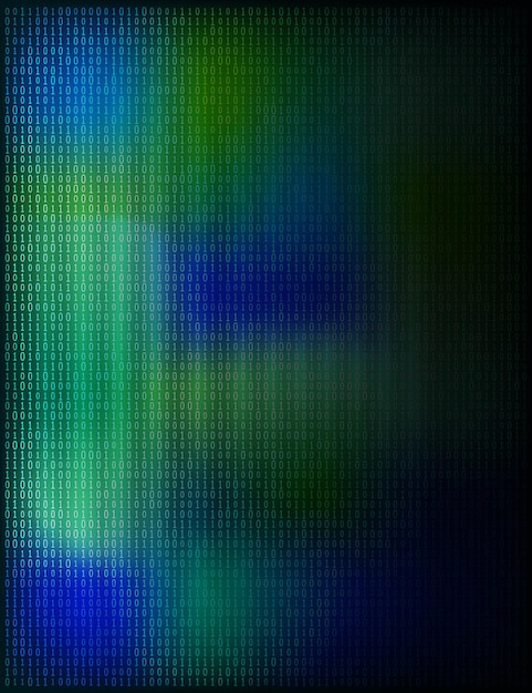 Vector design elements binary computer code halftone pattern dark background vector illustration eps 10 frame with digital data cryptography texture for technology electronic network algorithm