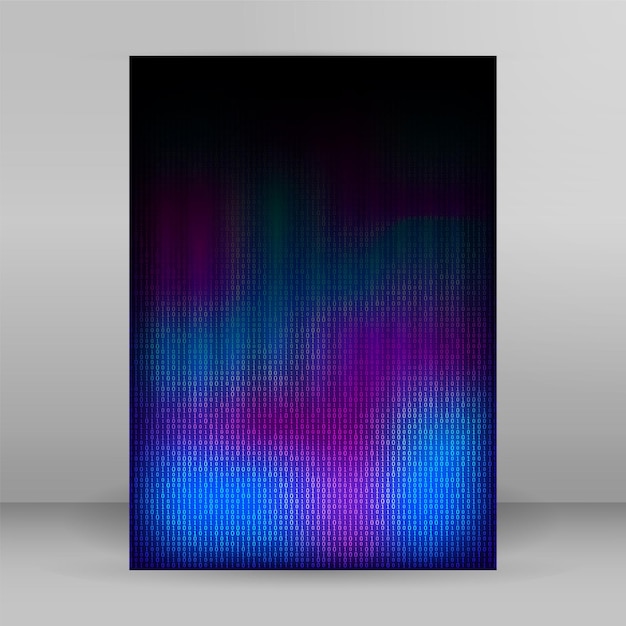 Vector design elements binary computer code halftone pattern dark background vector illustration eps 10 frame with digital data cryptography texture for technology electronic network algorithm