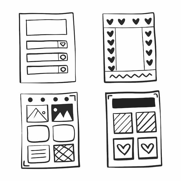 Vector design elements drawn in a doodle style
