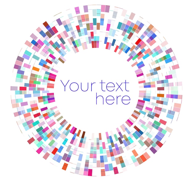 Vector design elements symbol editable color halftone frame circle pattern on white background vector illustration eps 10 frame with rainbow random gradient round border icon using halftone circle dots