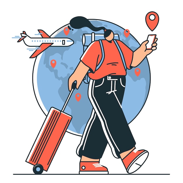 Vector destination concept illustration