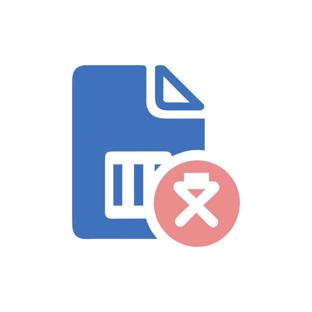 Vector detailed delete file flat icon