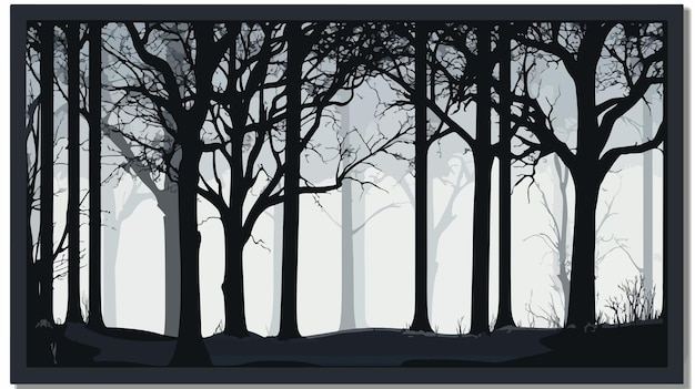 Vector detailed forest trees vector illustration with isolated style on background