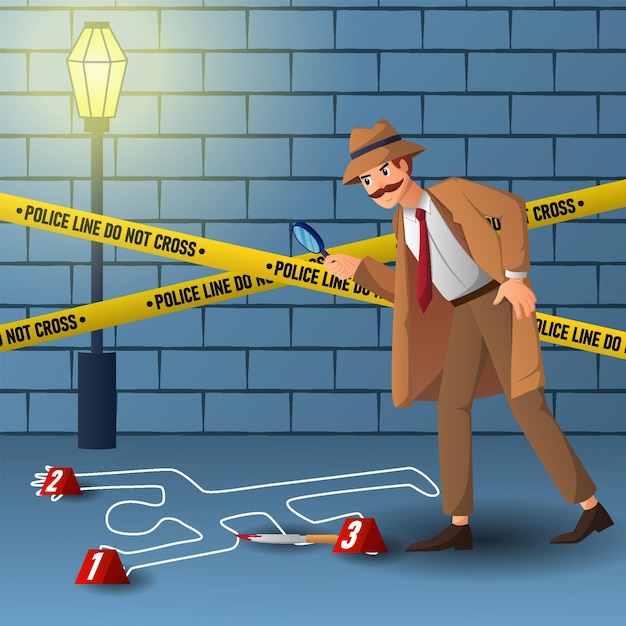 Vector detective illustration