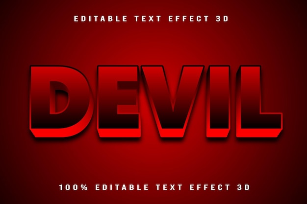 Vector devil editable text effect 3d emboss style