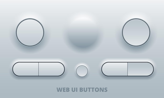 different types of modern ui button set