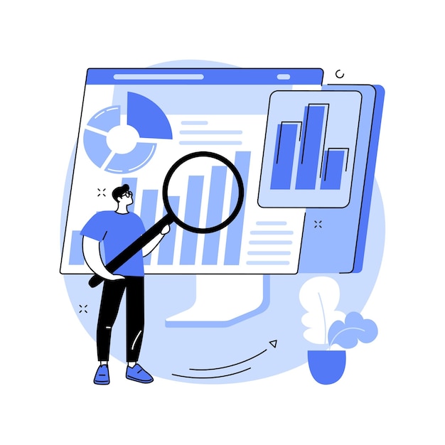 Vector digital auditing abstract concept vector illustration