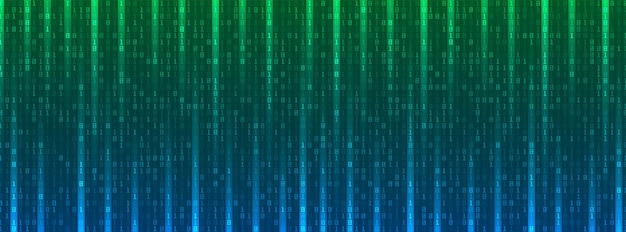 Vector digital binary code data background, computer numbers, technological concept