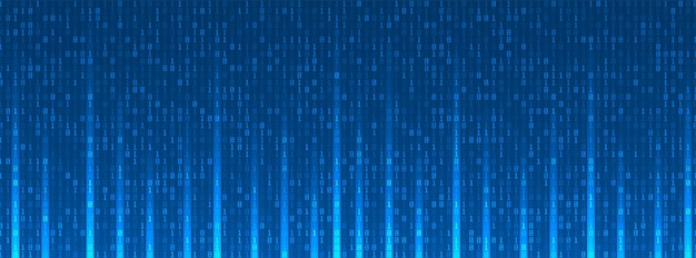 Vector digital binary code data background, computer numbers, technological concept