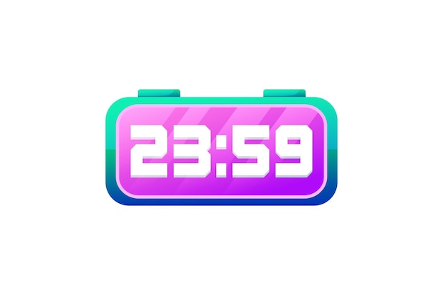 digital clock happy new year sticker