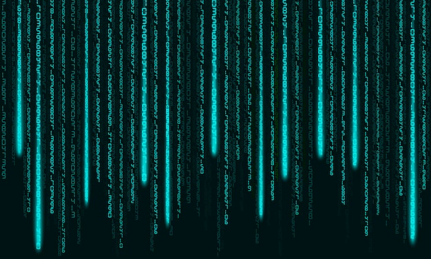 Vector digital code background matrix style program random falling numbers