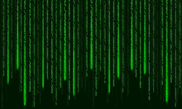 Vector digital code background. matrix style program. random falling numbers.