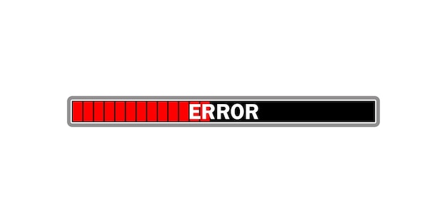Vector digital display shows an error message with red indicator bars representing a failure vector