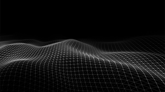 Vector digital dynamic wave of particles vector abstract futuristic background big data visualization