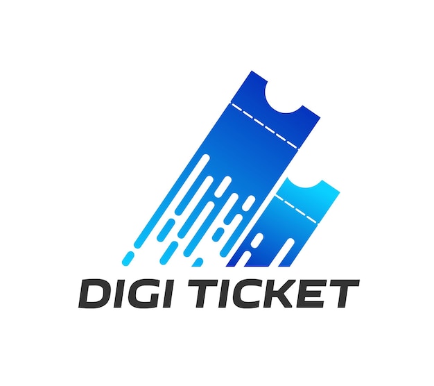Vector digital e ticket booking service icon or symbol