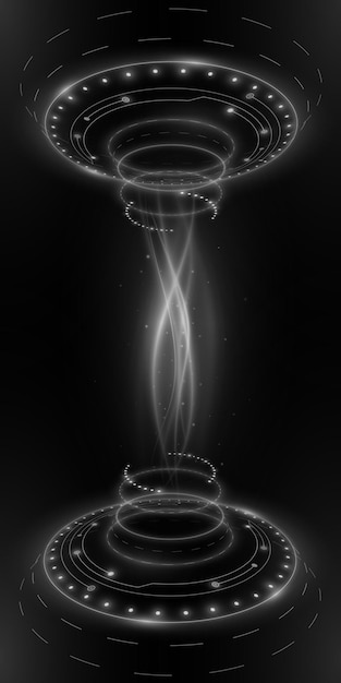 Vector digital hud elements with white light effect of glowing waves elements for design ui and gui futuristic technology background cyber space for video game dashboard display vector