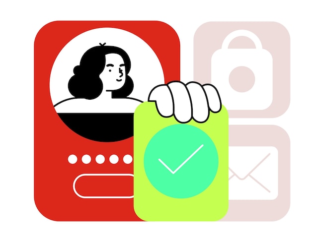 Vector digital identity verification and security concept