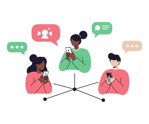 Vector digital interaction and connectivity between young adults