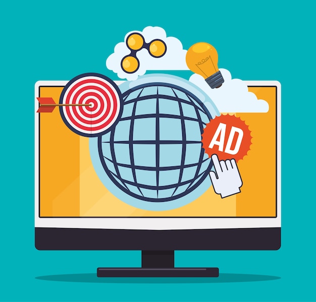 Vector digital marketing and advertising 