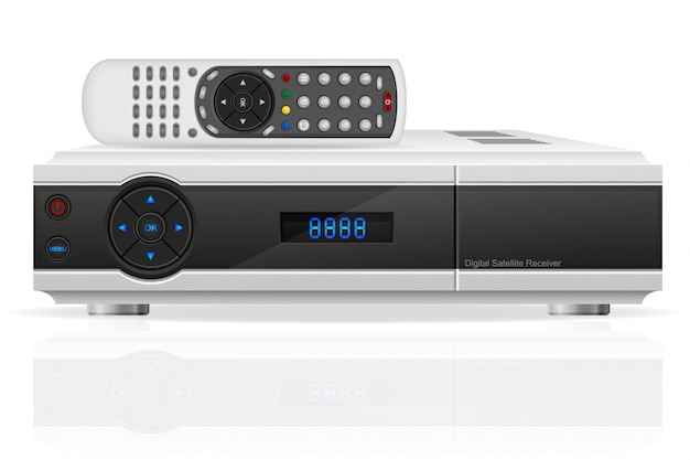 Vector digital satellite receiver vector illustration