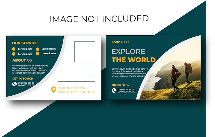 Vector digital simple postcard design vectort