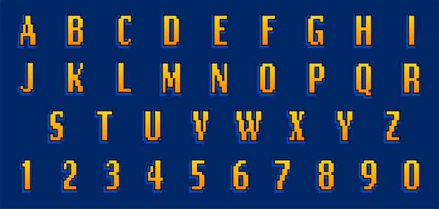 Vector digital style alphabet text effect design