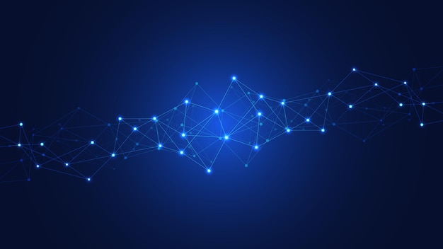 Vector digital technology background with connecting dots and lines. abstract technical background of network connection and communication.