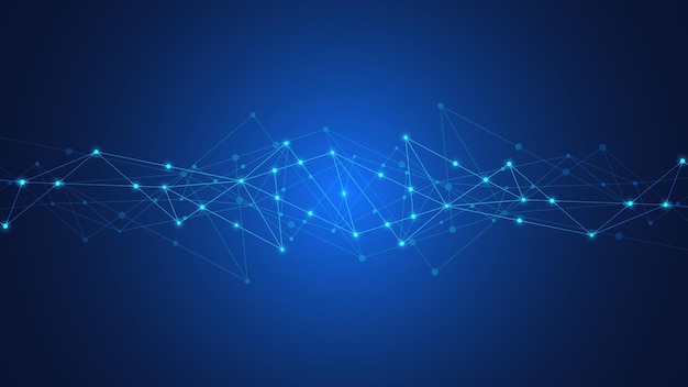 Vector digital technology background with connecting dots and lines. abstract technical background of network connection and communication.